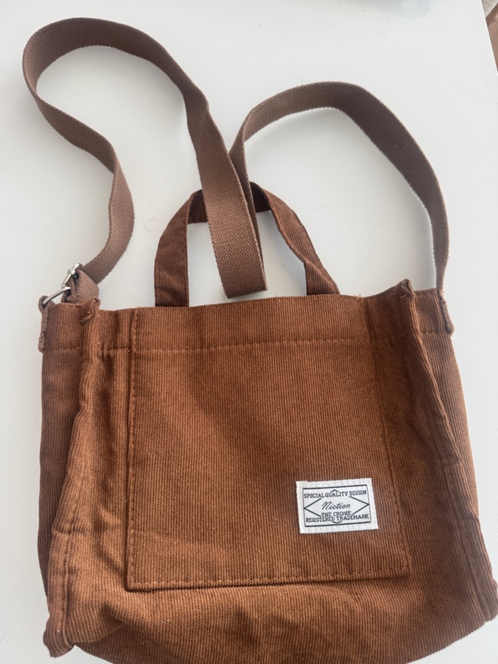 Nicton Brown Canvas Crossbody Tote - Women's Casual Shoulder Bag